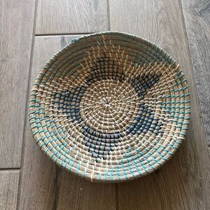 Handmade Woven Coil Basket  14” diameter Excellent Condition